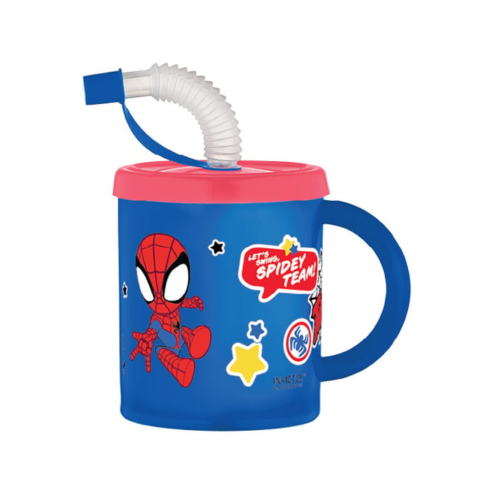 Disney Чаша със сламка и дръжка Spidey, 210 ml