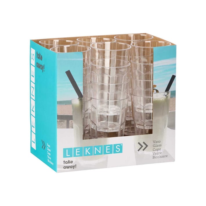 Чаша Leknes, стъклена, прозрачна, 350 ml, 24 броя