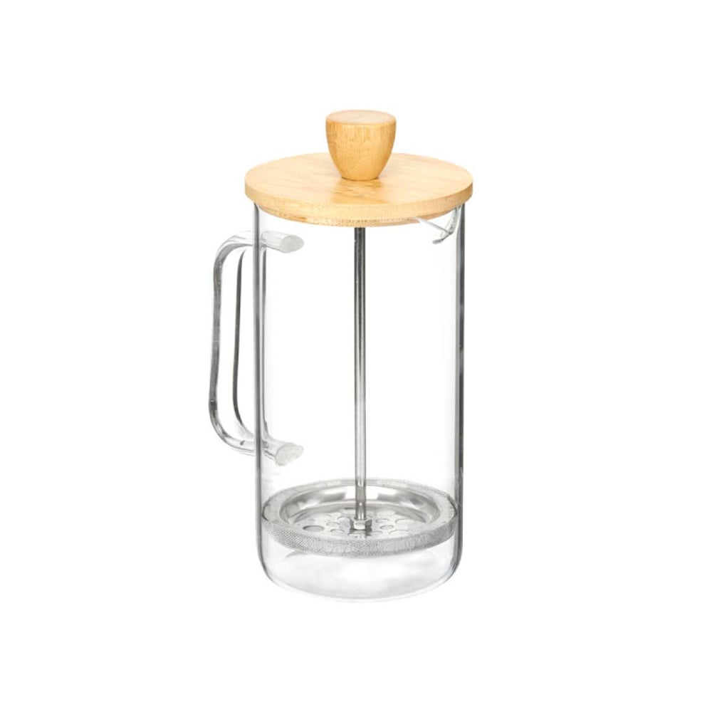 Кана с преса Vivalto, боросиликатно стъкло, с бамбуков капак, 600 ml