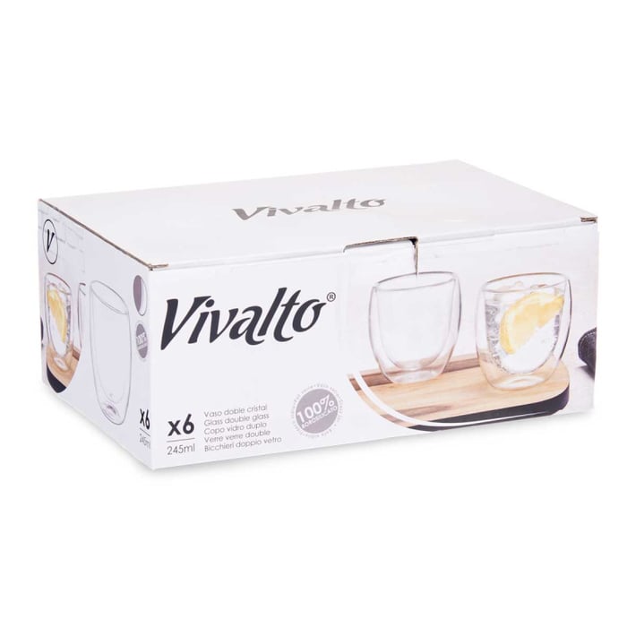 Чаша за вода Vivalto, боросиликатно стъкло, 245 ml, 6 броя