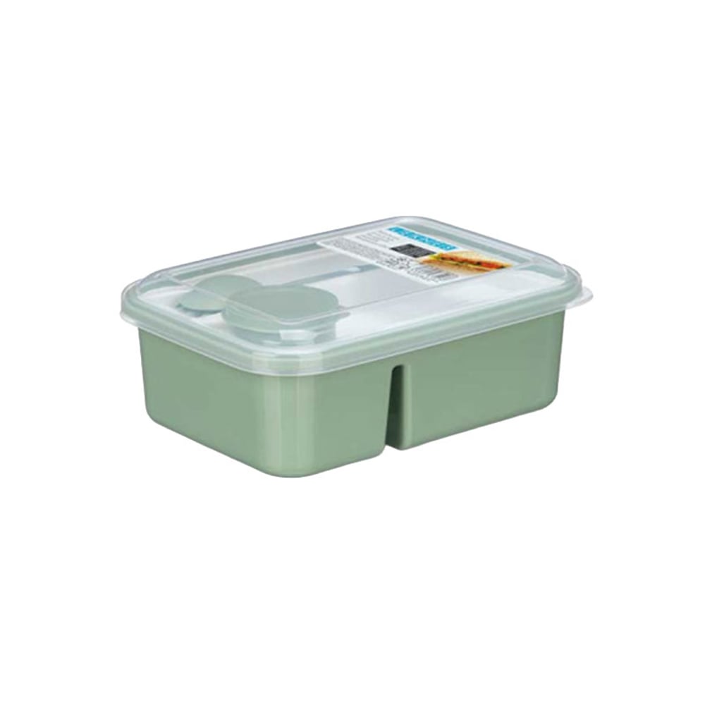 Кутия за обяд Kinvara, с прибори и разделител, 1800 ml, зелена