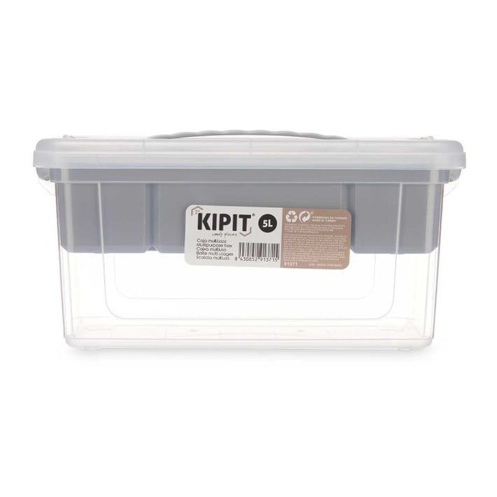 Кутия с капак и органайзер Kipit, 5 L, сив