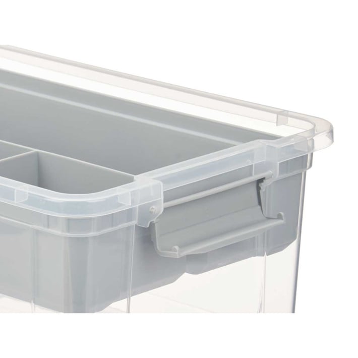 Кутия с капак и органайзер Kipit, 9 L, сив