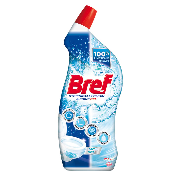 Bref Препарат за почистване на тоалетна Power Active, океан, 700 ml