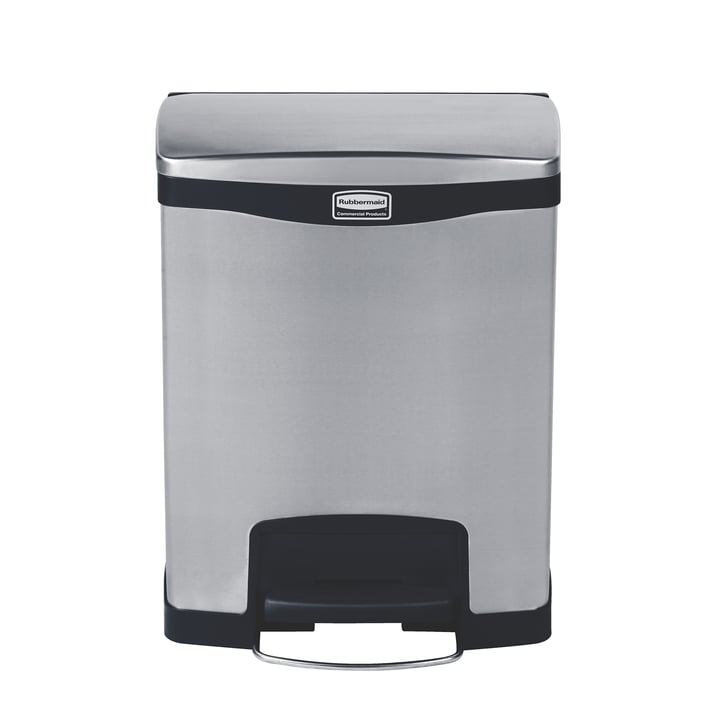 Rubbermaid Кош Slim Jim Front, метален, 30 L, черен