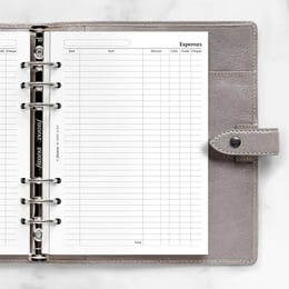 Filofax Пълнител за органайзер, A5, за разходи, бял