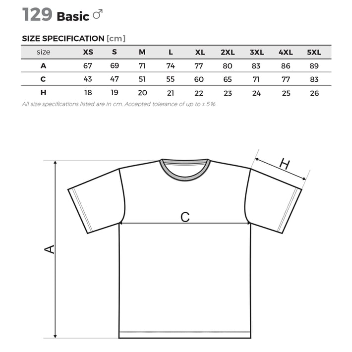 Malfini Мъжка тениска Basic 129, размер L, зелена