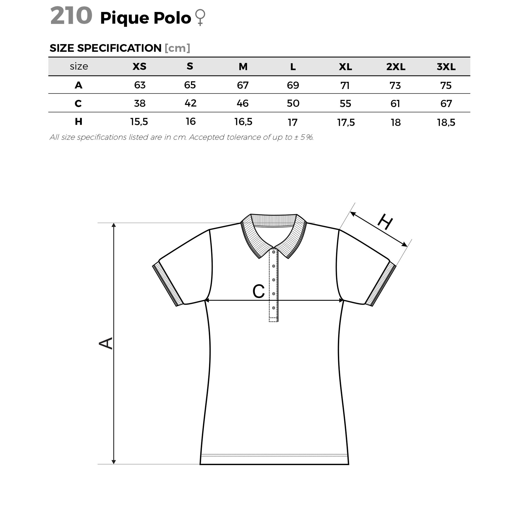 Malfini Дамска тениска Pique Polo 210, размер S, бяла