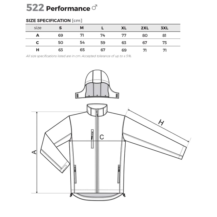 Malfini Мъжко яке Performance Softshell 522, размер XXL, черно