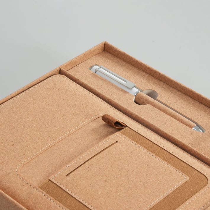 Комплект тефтер и химикалка Floral Cork, в кутия