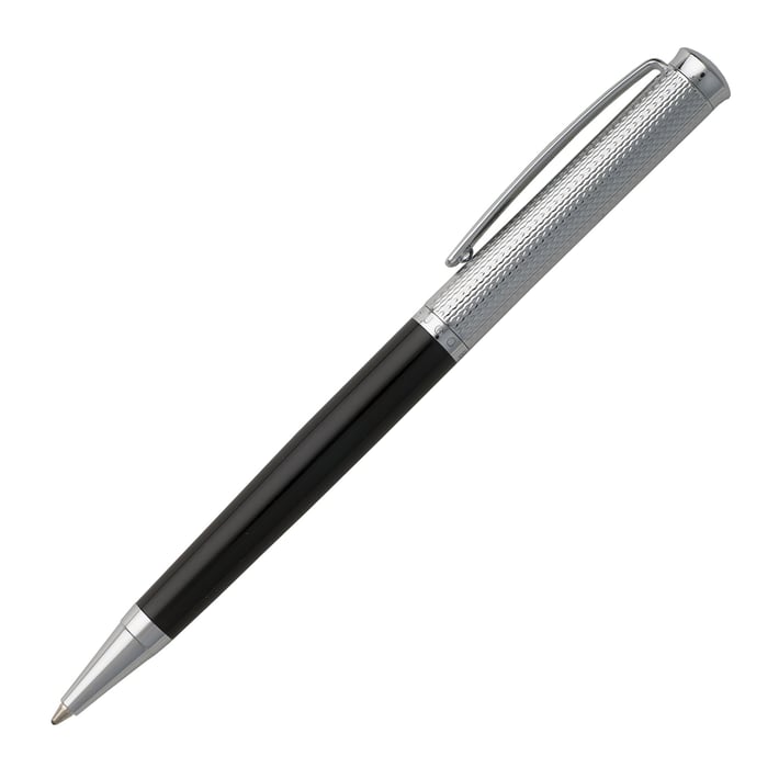 Hugo Boss Химикалка Sophisticated Diamond, в кутия, сиво-черна
