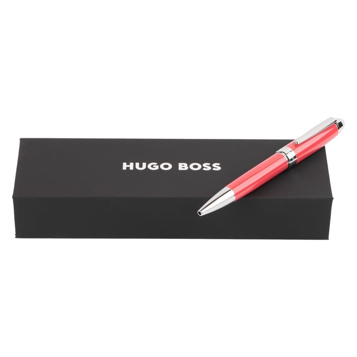 Hugo Boss Химикалка Icon, в кутия, хром, корал