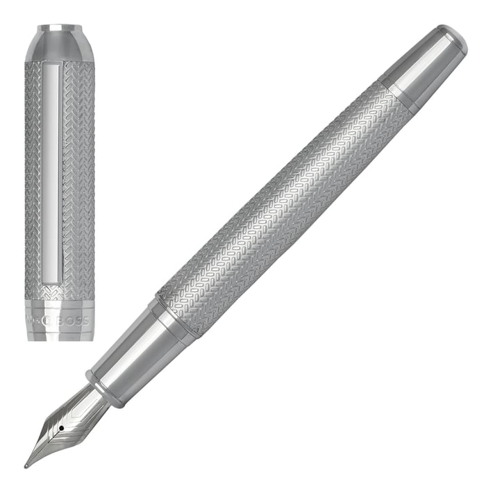 Hugo Boss Химикалка Essential Metal, в кутия, хром