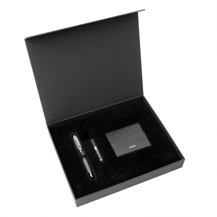 Hugo Boss Писалка Arc Futurist, в кутия, сива