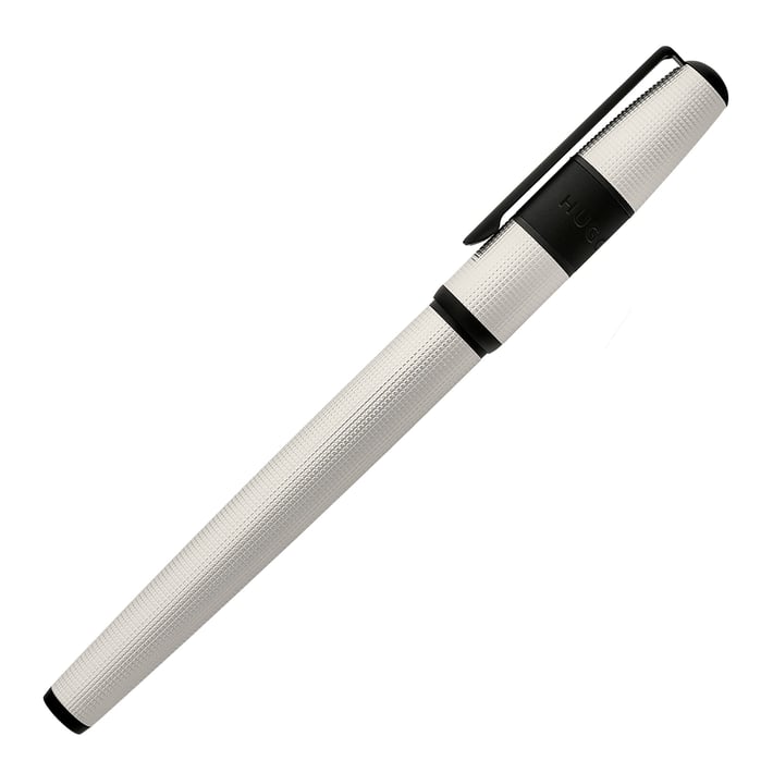 Hugo Boss Писалка Grid Pearl, в кутия, бяло-черна