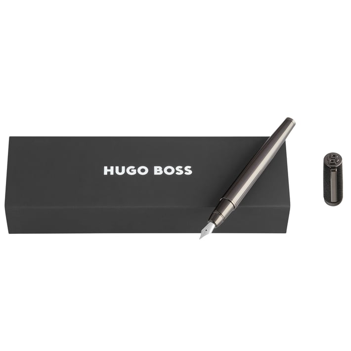 Hugo Boss Писалка Double B Saffiano, черна