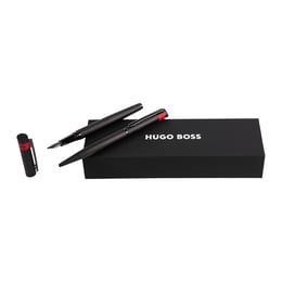 Hugo Boss Комплект писалка и химикалка Loop Diamond, в кутия, черни