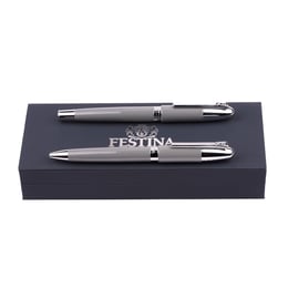 Festina Комплект писалка и химикалка Classicals Chrome, в кутия, сиви