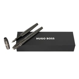 Hugo Boss Комплект писалка и ролер Quantum, в кутия, хром