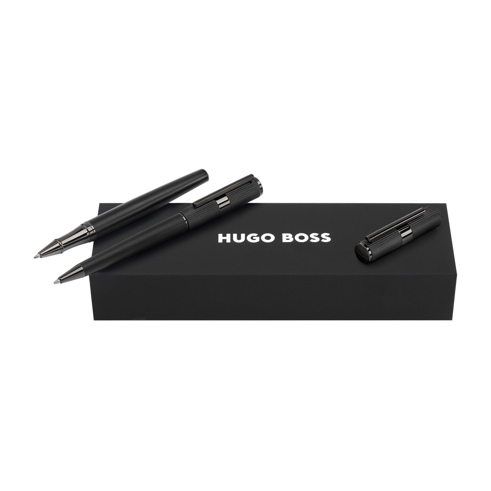 Hugo Boss Комплект ролер и химикалка Formation Line, черни