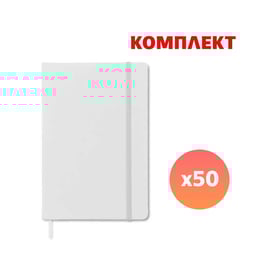 Тефтер Sofia, А5, с ластик, широки редове, бял, с пълноцветен печат, 50 броя