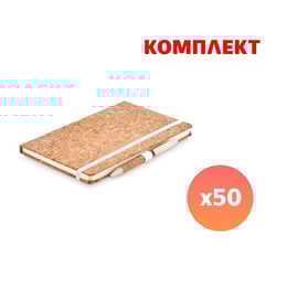 Комплект химикалка и тефтер Suber, А5, коркови, с пълноцветен печат, 50 броя