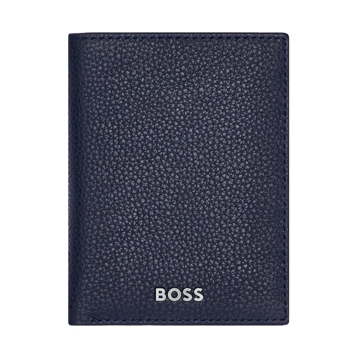 Hugo Boss Калъф за карти Classic Grained, с 16 отделения, тъмносин