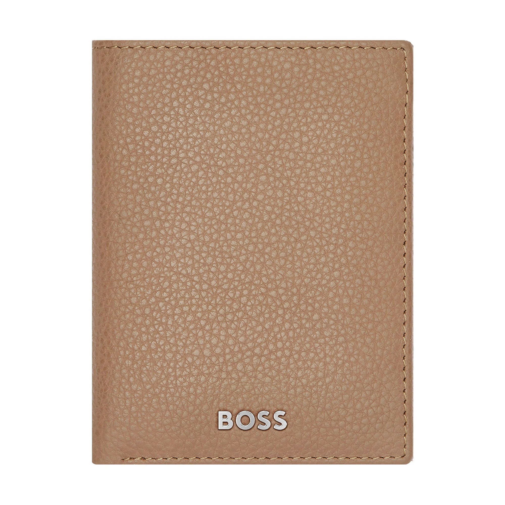 Hugo Boss Калъф за карти Classic Grained, с 16 отделения, карамел