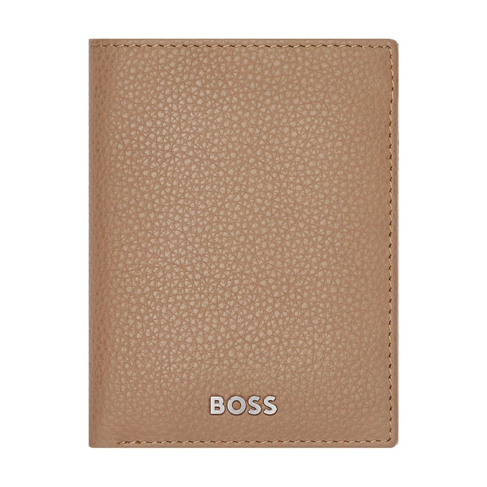 Hugo Boss Калъф за карти Classic Grained, с 16 отделения, карамел