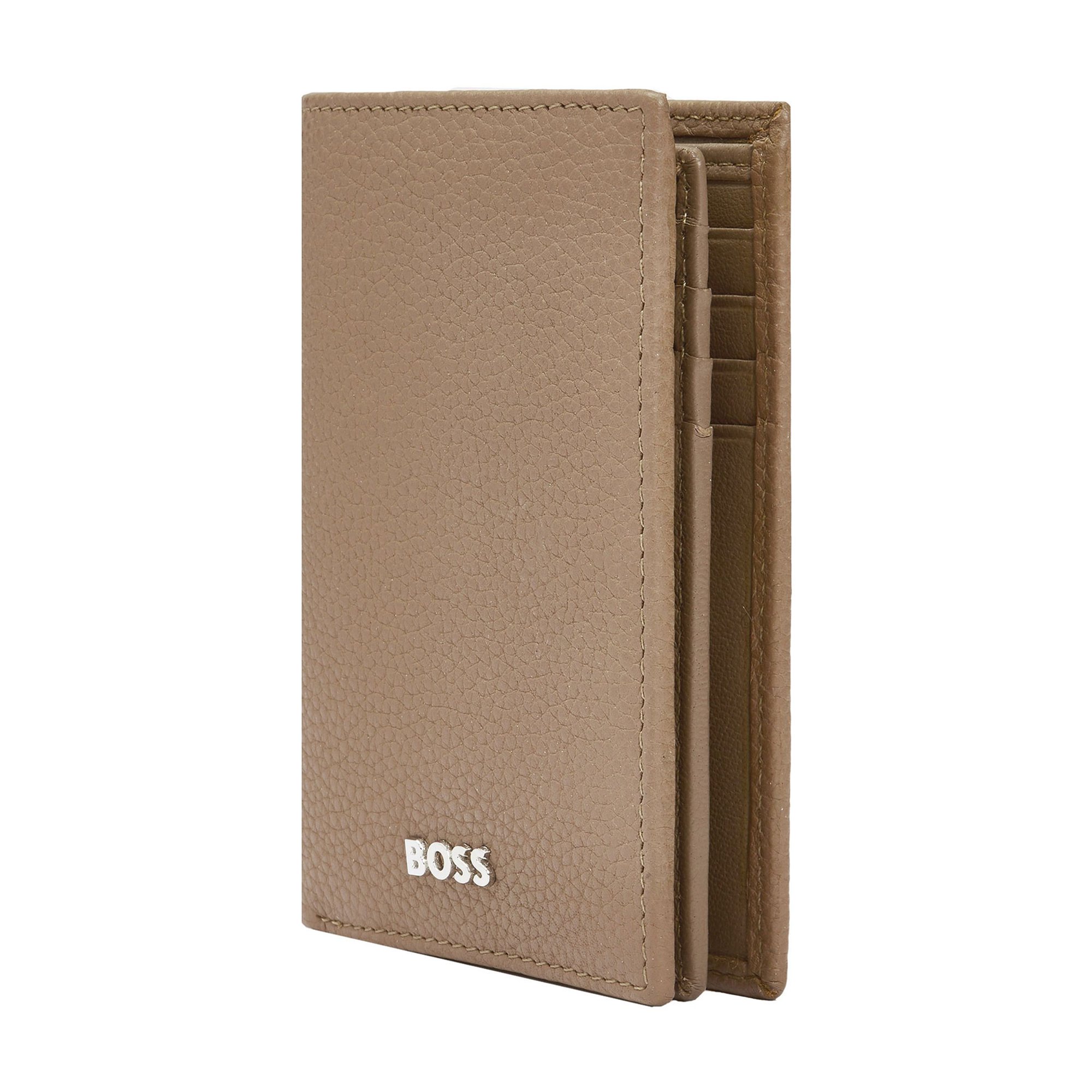 Hugo Boss Калъф за карти Classic Grained, с 16 отделения, карамел