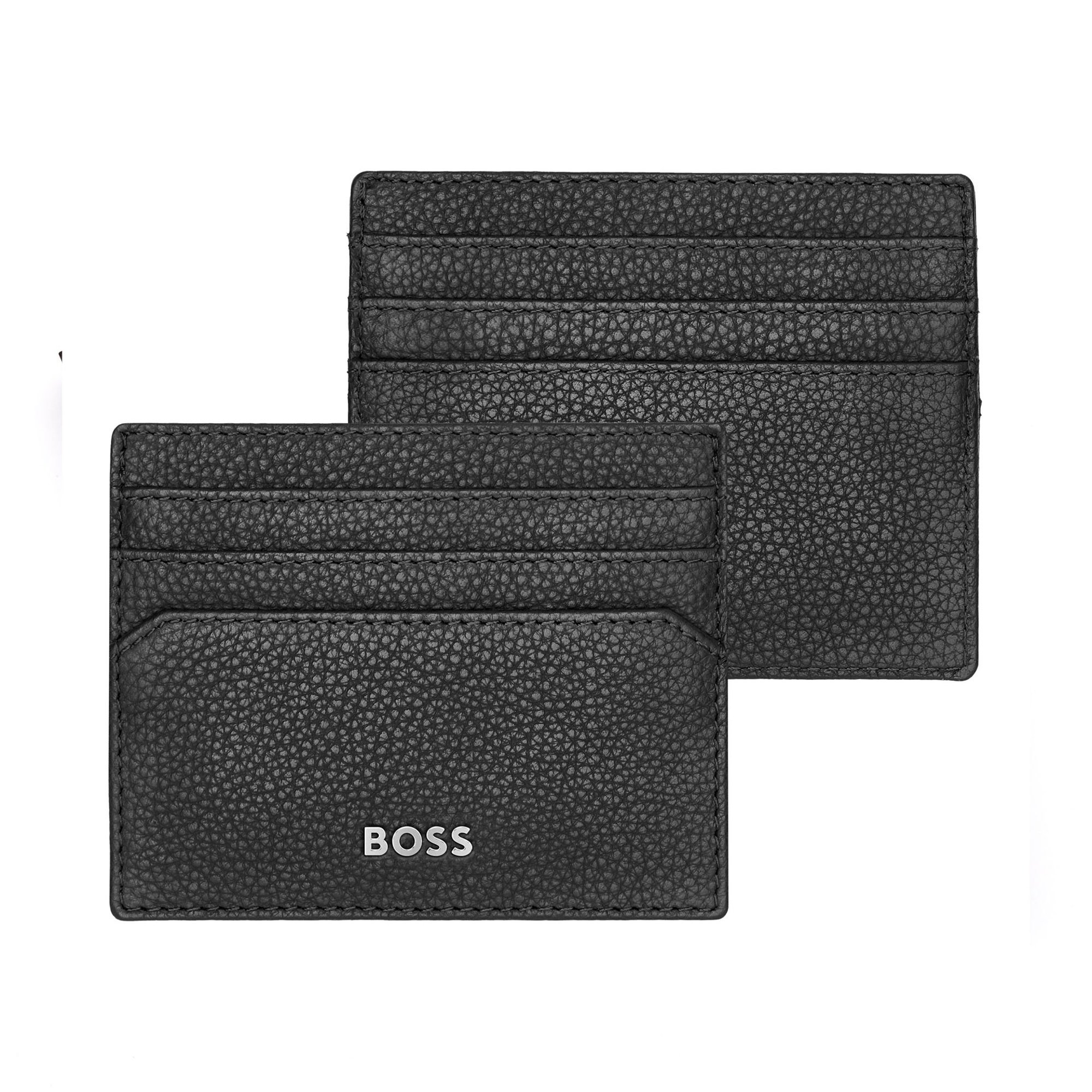 Hugo Boss Калъф за карти Classic Grained, с 6 отделения, черен