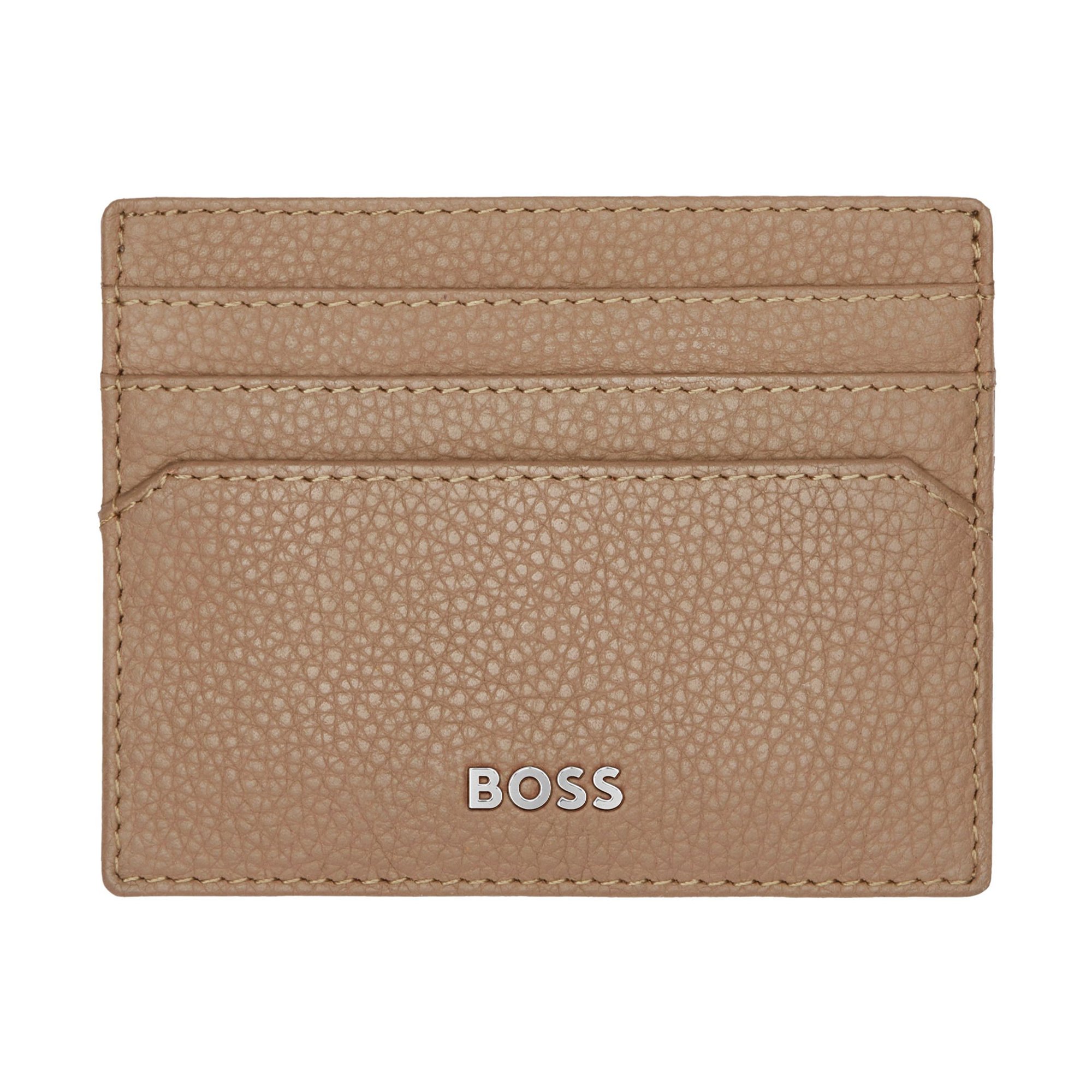 Hugo Boss Калъф за карти Classic Grained, с 6 отделения, карамел