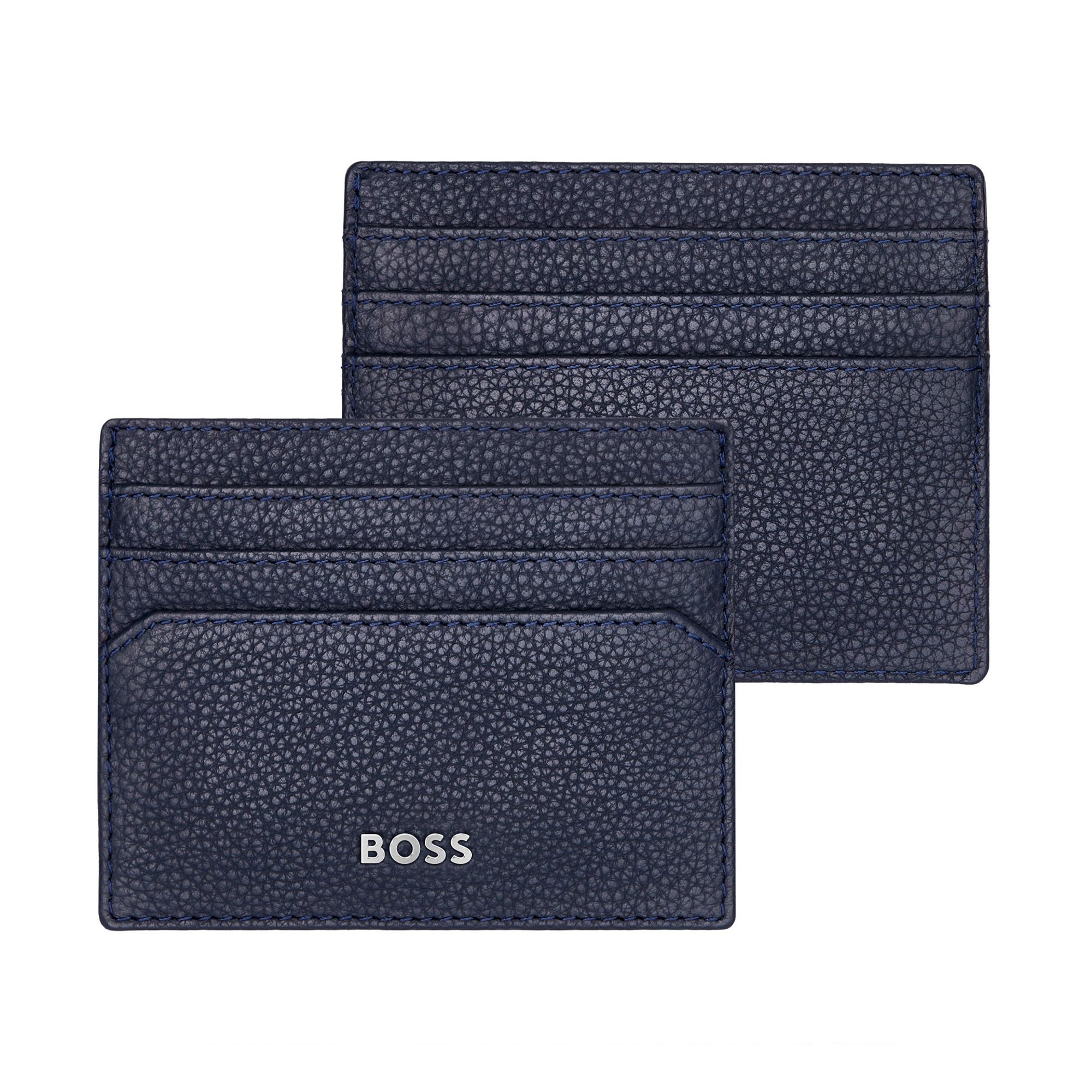 Hugo Boss Калъф за карти Classic Grained, с 6 отделения, тъмносин