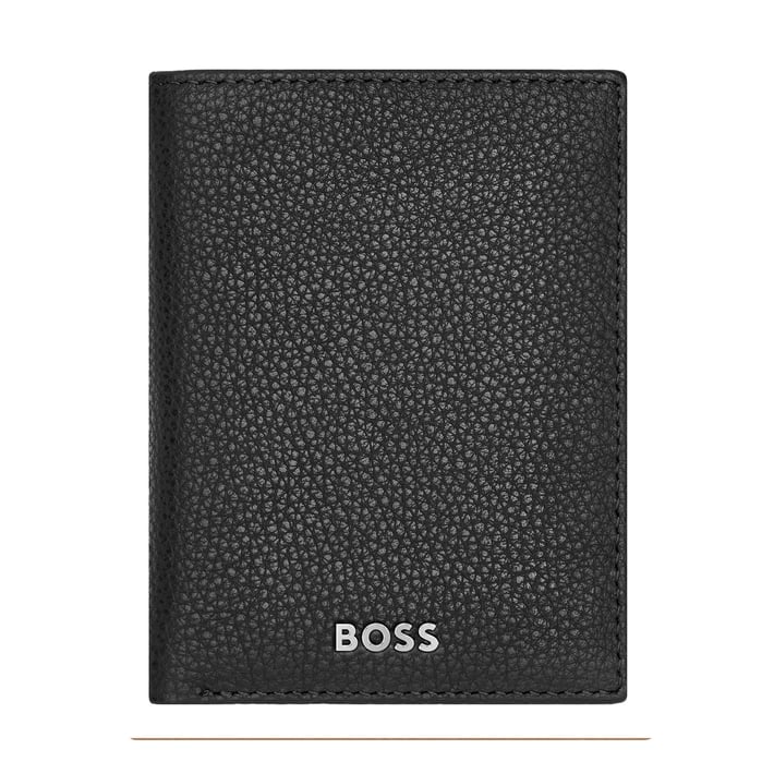 Hugo Boss Калъф за карти Classic Grained, с 8 отделения, черен