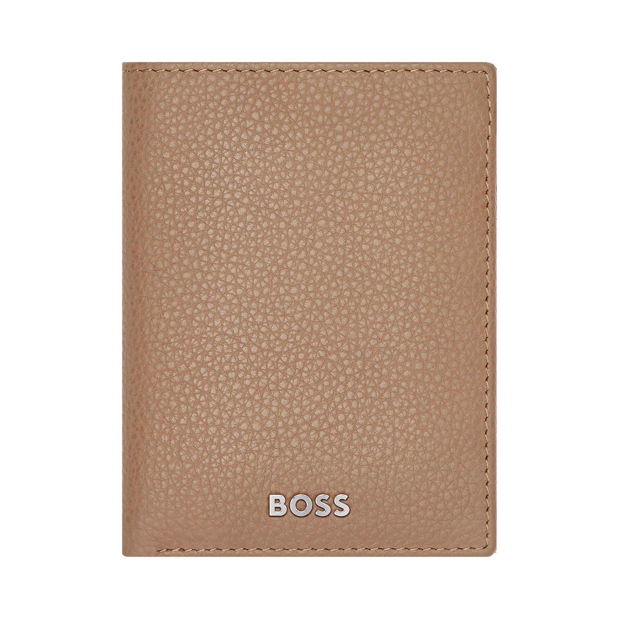 Hugo Boss Калъф за карти Classic Grained, с 8 отделения, карамел