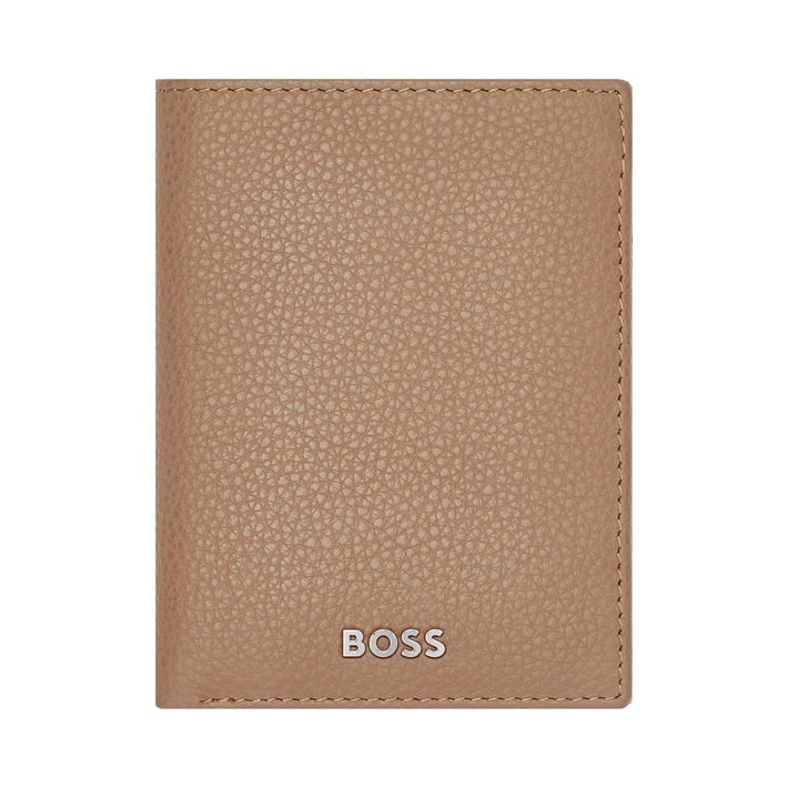 Hugo Boss Калъф за карти Classic Grained, с 8 отделения, карамел