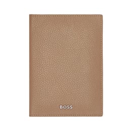 Hugo Boss Калъф за паспорт Classic Grained, карамел