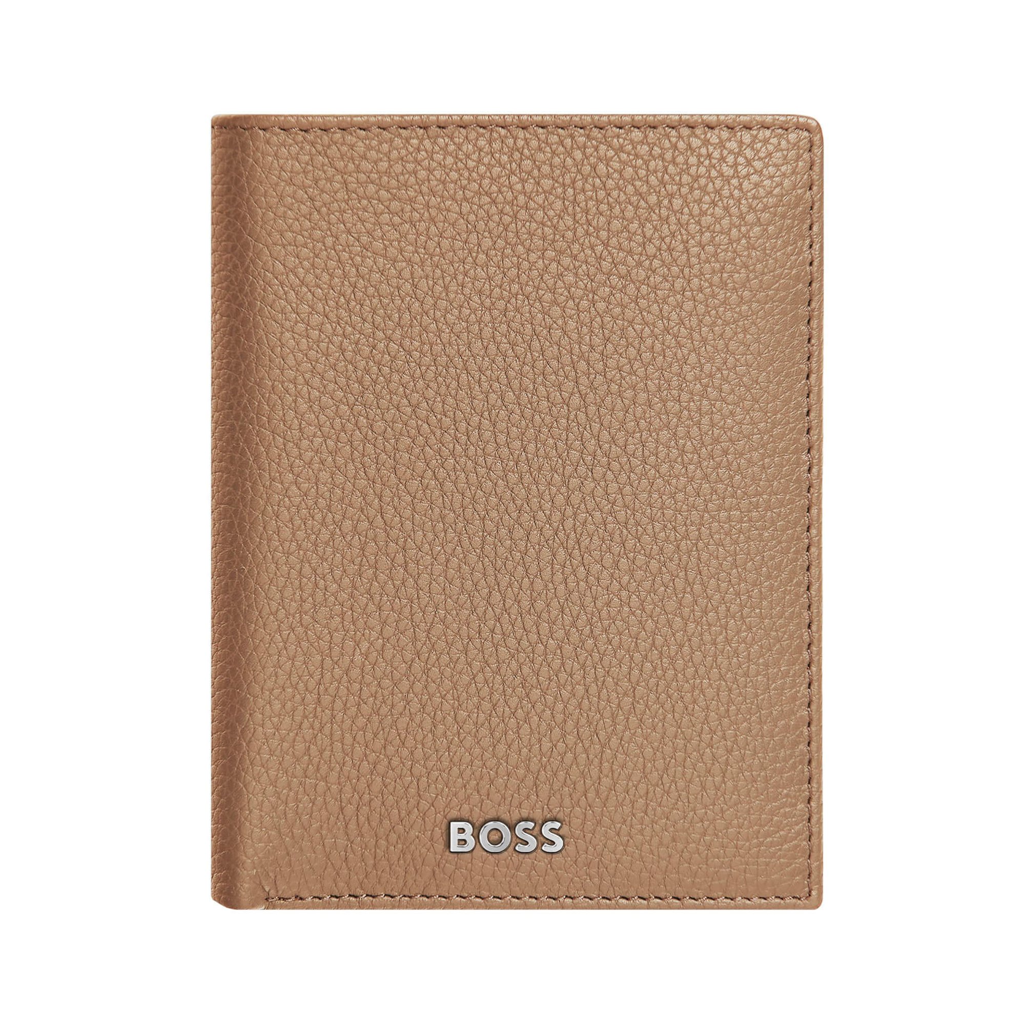 Hugo Boss Калъф за карти и монети Classic Grained, карамел