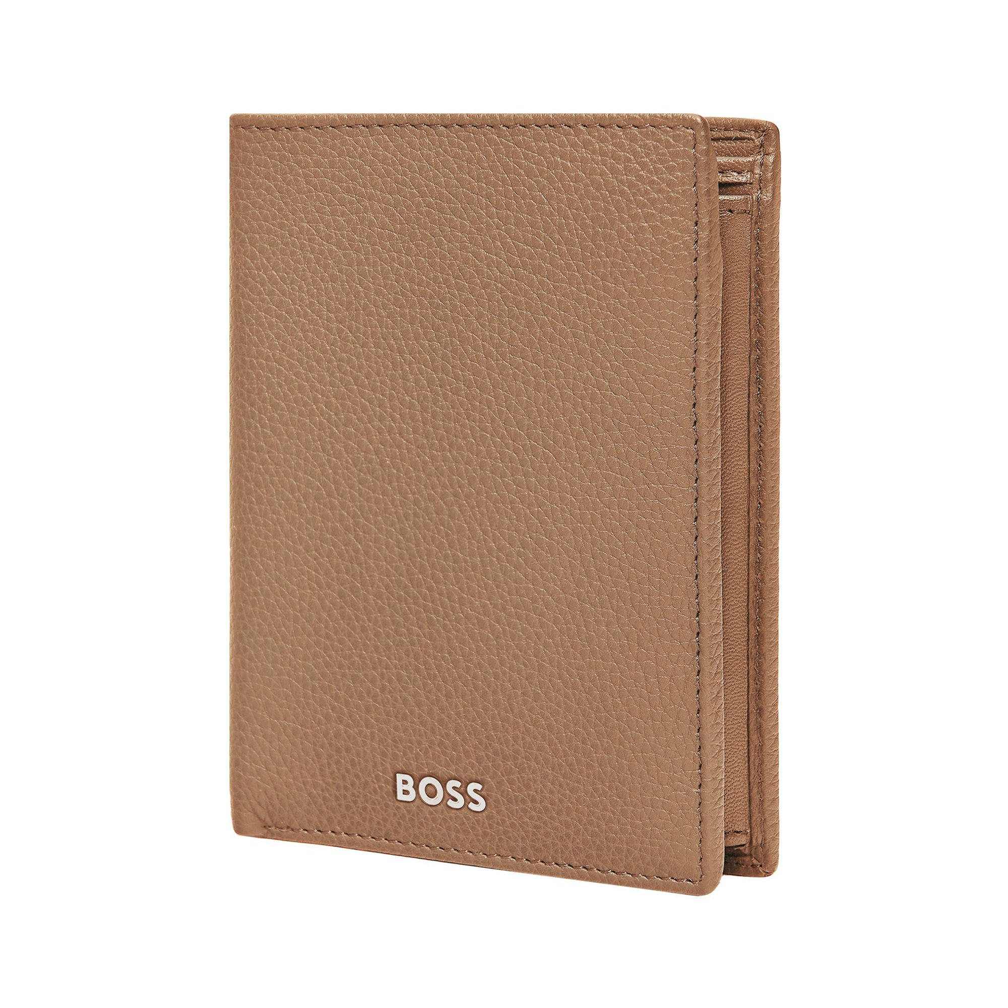 Hugo Boss Калъф за карти и монети Classic Grained, карамел