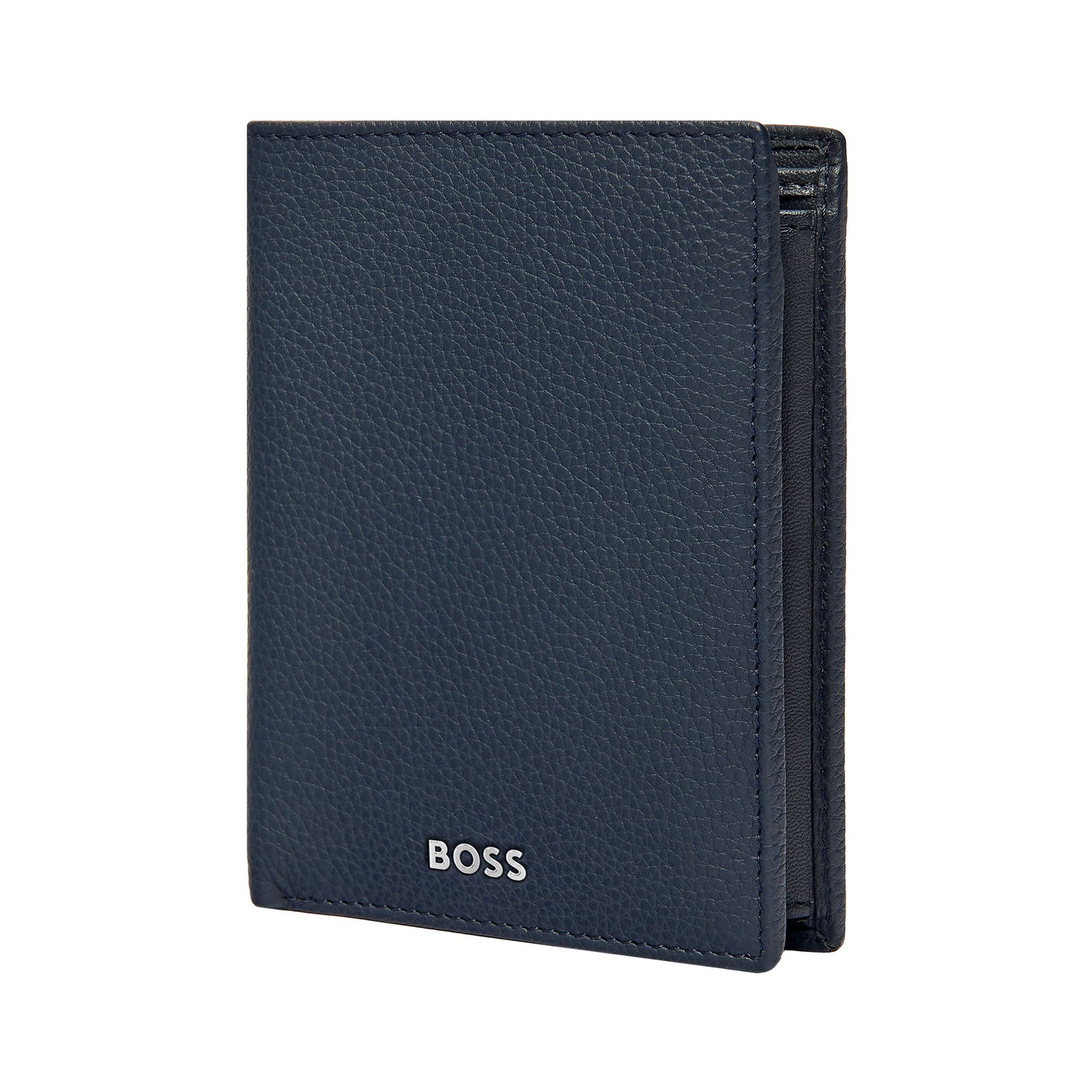 Hugo Boss Калъф за карти и монети Classic Grained, тъмносин