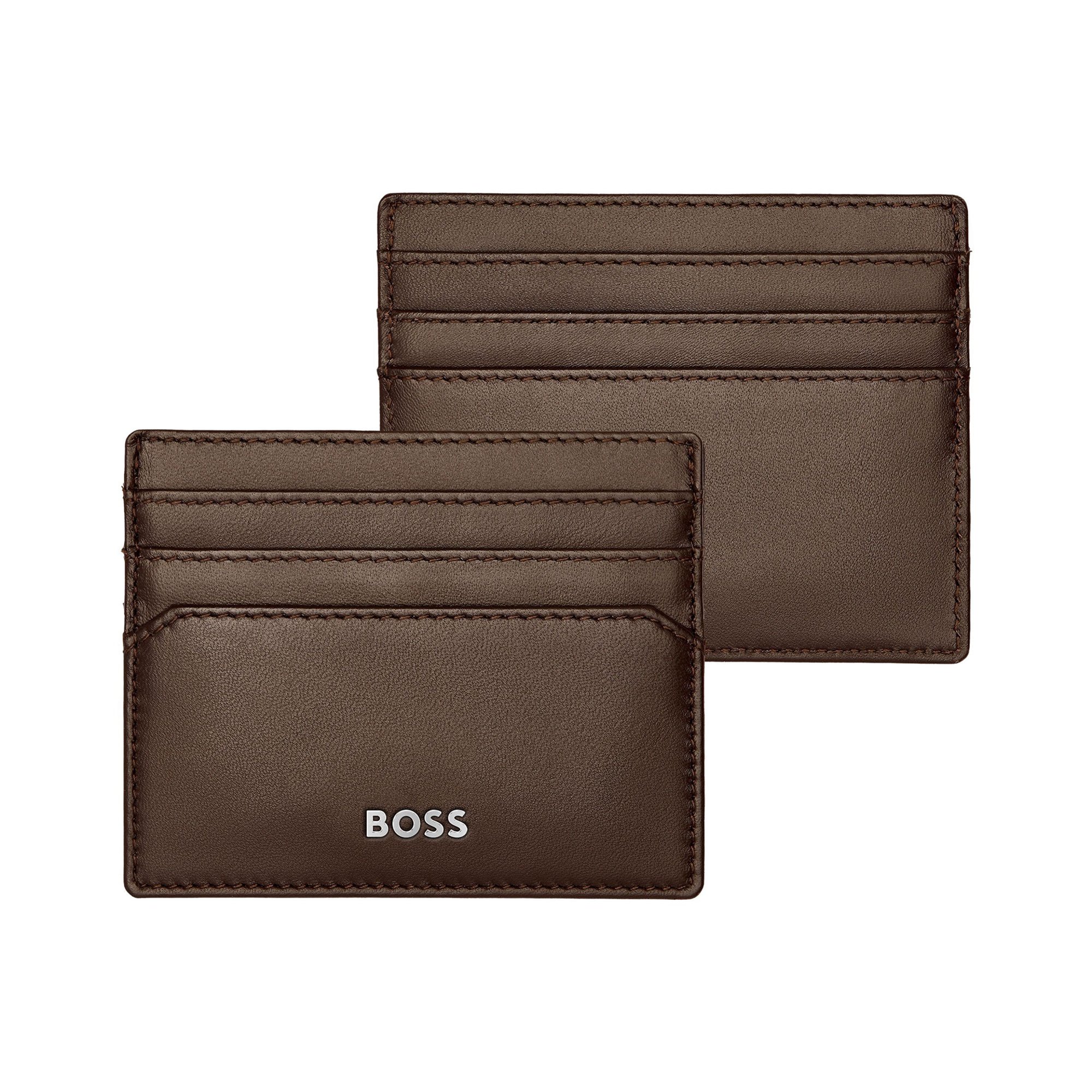 Hugo Boss Калъф за карти Classic Smooth, с 6 отделения, кафяв