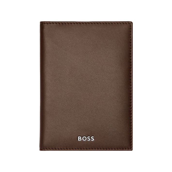 Hugo Boss Калъф за паспорт Classic Smooth, кафяв