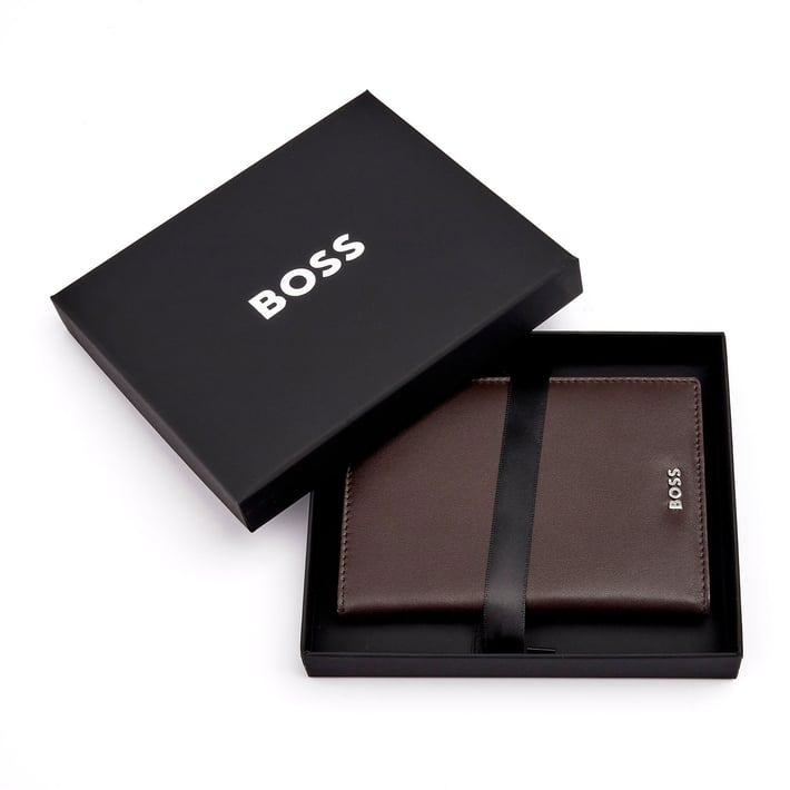 Hugo Boss Калъф за паспорт Classic Smooth, кафяв