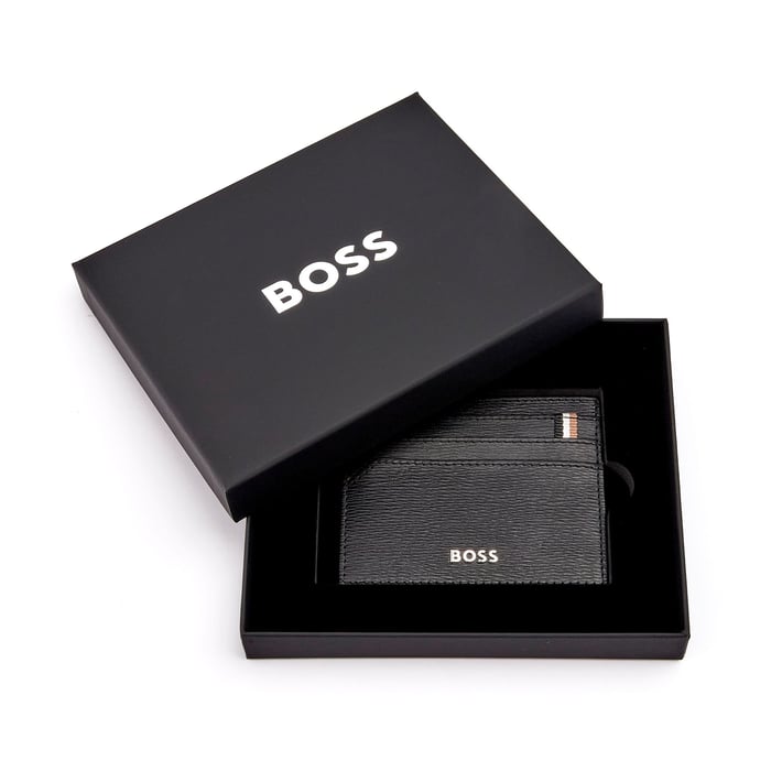 Hugo Boss Калъф за карти Iconic, с 6 отделения, черен