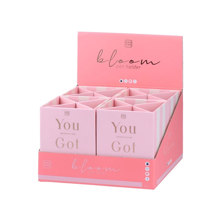 Моливник Biro Time Citrine, с 4 разделения, розов