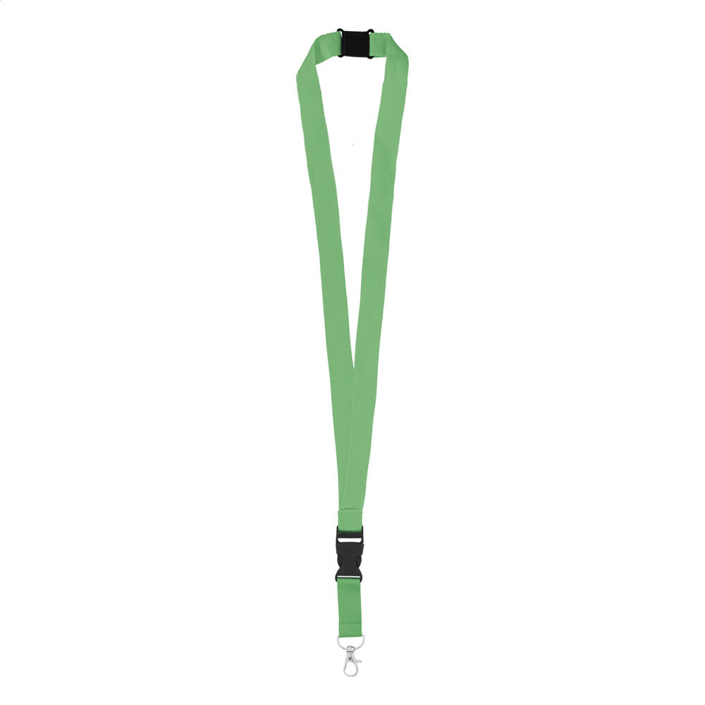 Лента за бадж, с катарама и карабинер, 20 x 560 mm, зелена
