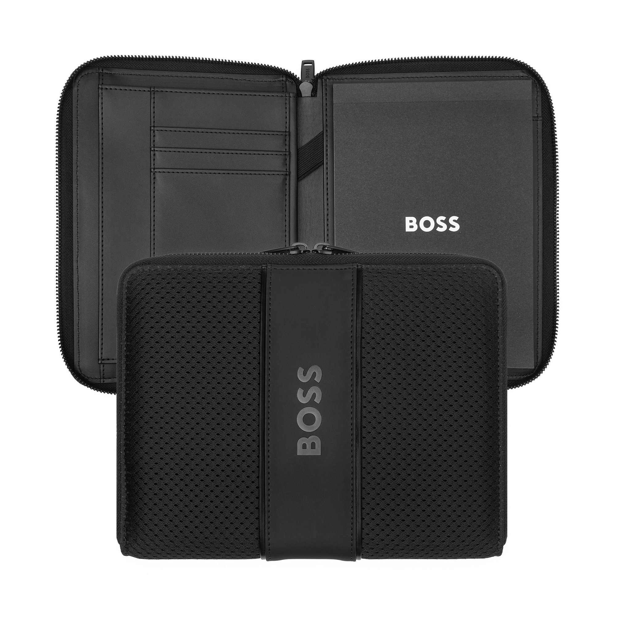 Hugo Boss Папка Arche, A5, с цип, черна