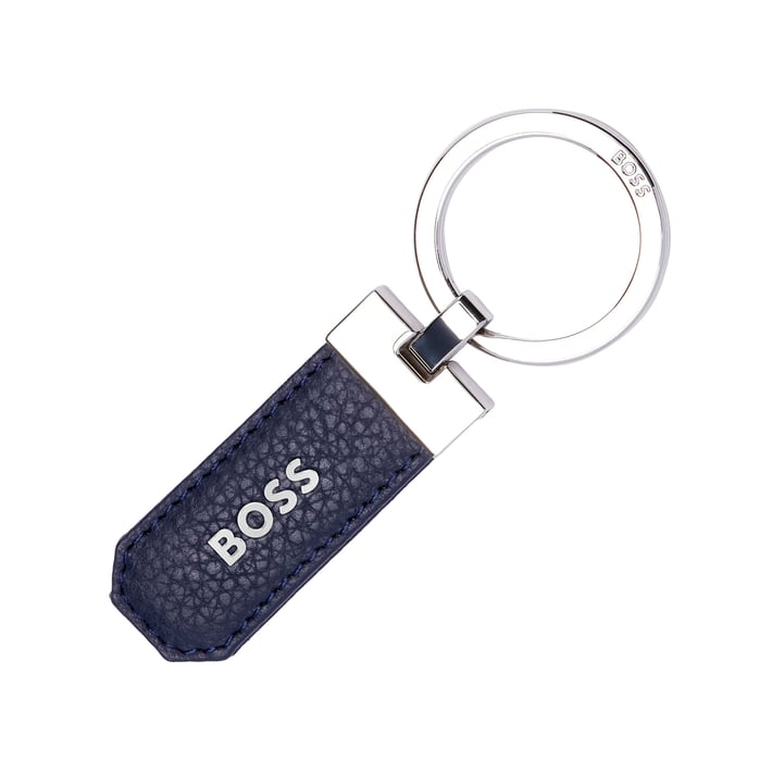 Hugo Boss Ключодържател Classic Grained, тъмносин