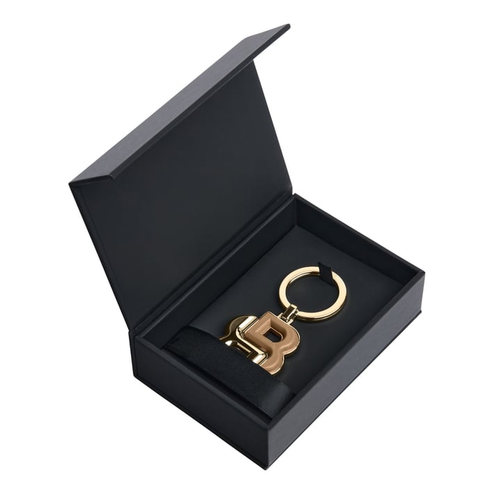 Hugo Boss Ключодържател Double B, кафяво-златист