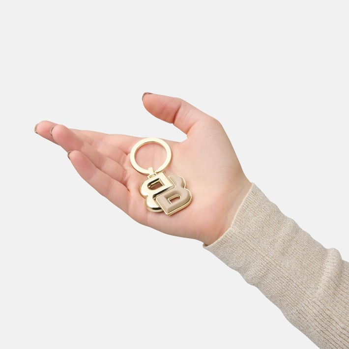 Hugo Boss Ключодържател Double B, розово-златист